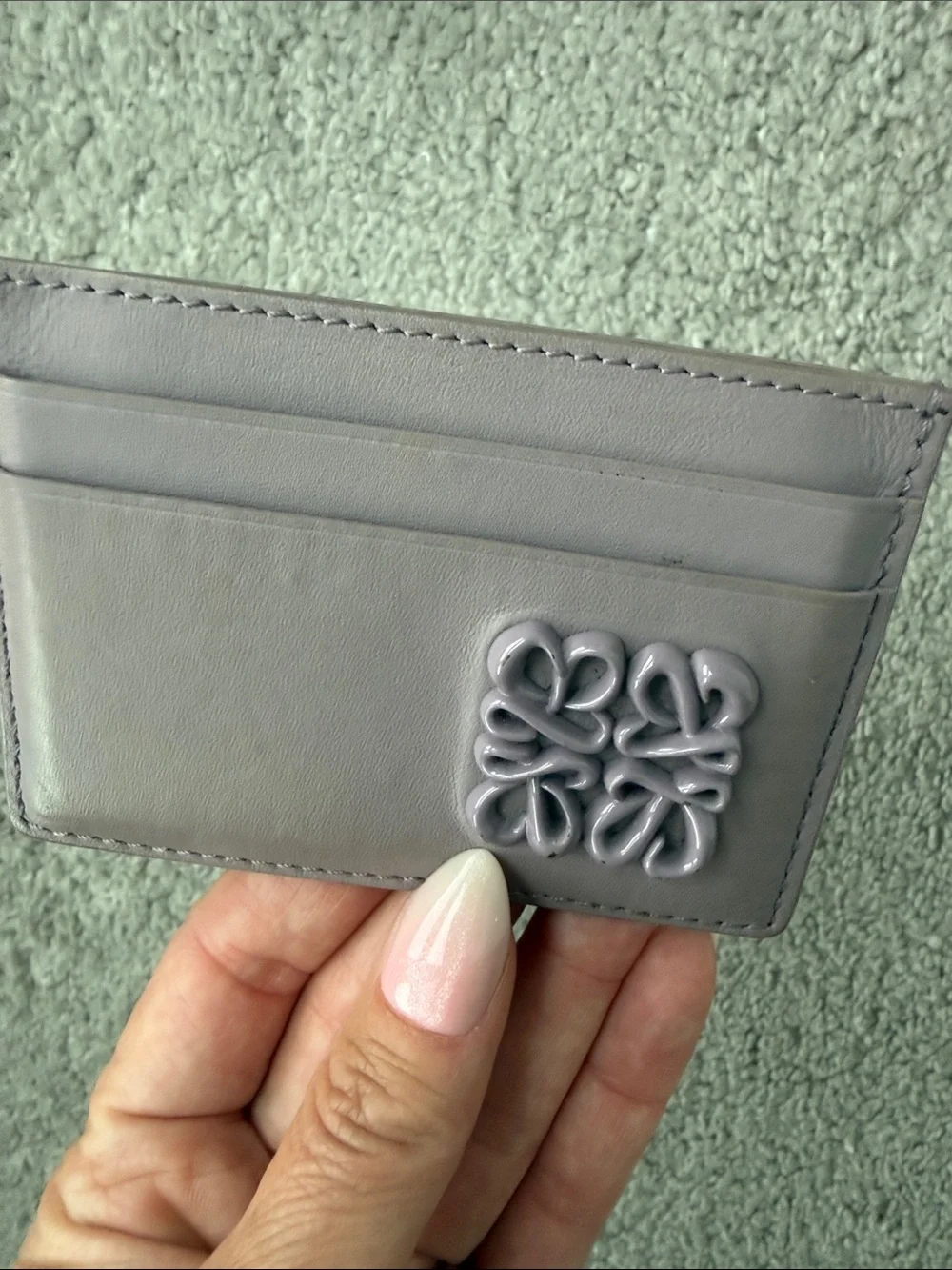 Leather Card Holder with Decorative Knot Detail - Taupe